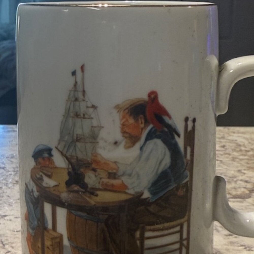 Vintage Norman Rockwell Museum 'For A Good Boy' 8 Ounce Ceramic Mug 1982 Japan - Picture 3 of 6